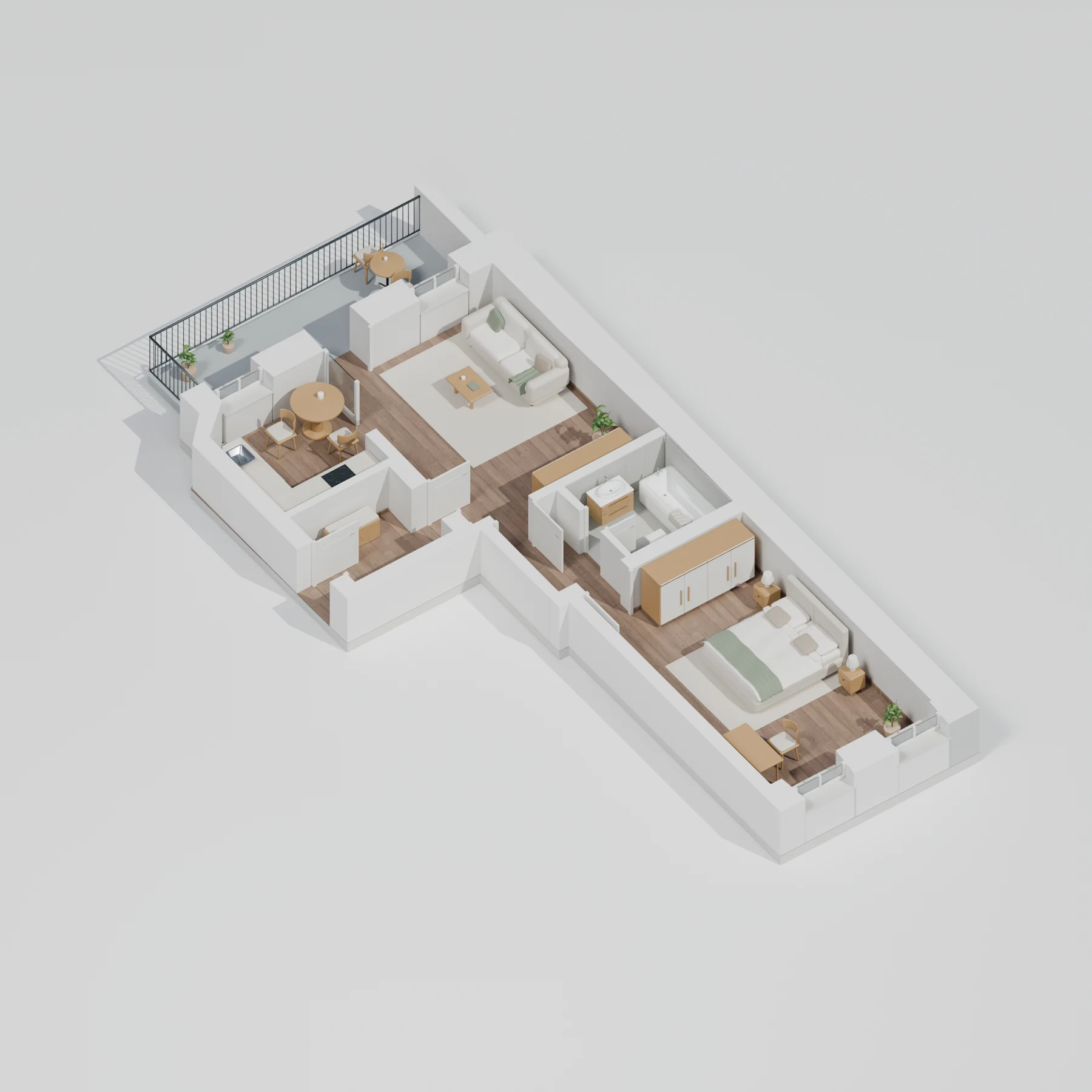 Gerenderte Vorschau der Wohnung 6
